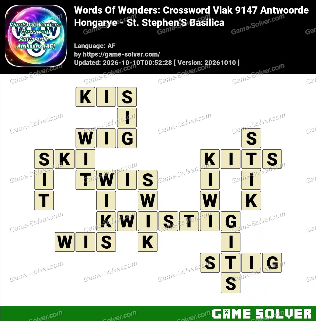 Words Of Wonders: Crossword Vlak 9147 Antwoorde – Hongarye – St. Stephen’S Basilica